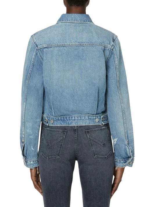 Hudson Jeans Cropped Denim Trucker Jacket 6 Hudson Jeans Cropped Denim Trucker Jacket - Image 4