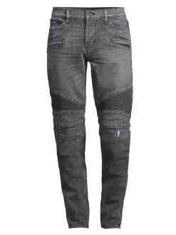 Hudson Jeans Blinder Biker V2 Distressed Ribbed Stretch Skinny Jeans For Men