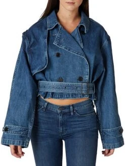 Hudson Jeans Cropped Denim Trench Coat