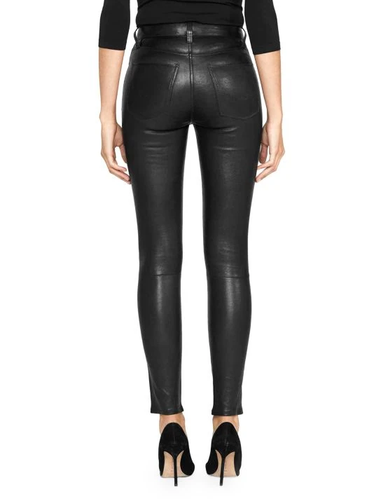 Hudson Jeans Barbara High-Rise Super Skinny Leather Pants 6 Hudson Jeans Barbara High-Rise Super Skinny Leather Pants - Image 4