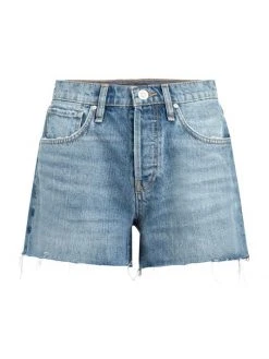 Hudson Jeans Lori High-Rise Raw Hem Denim Shorts