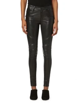 Hudson Jeans Barbara High-Waist Leather Pants
