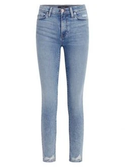 Hudson Jeans Nico Mid-Rise Distressed Stretch Slim Ankle Jeans