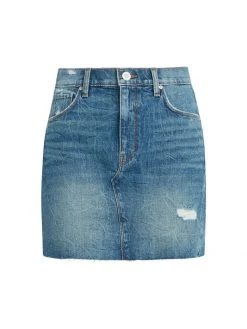 Hudson Jeans Viper Distressed Stretch Denim Miniskirt