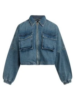 Hudson Jeans Crop Denim Military Jacket