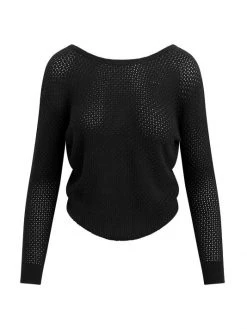 Hudson Jeans Twist-Accented Cotton Open-Knit Sweater