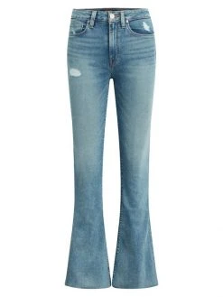 Hudson Jeans Holly High-Rise Distressed Stretch Flare Jeans