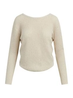 Hudson Jeans Twist-Back Cotton Open-Knit Sweater