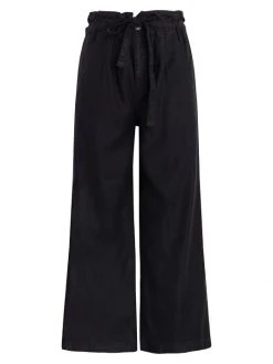 Hudson Jeans Belted Paper Bag Chambray Wide-Leg Pants