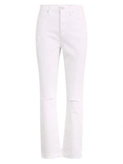 Hudson Jeans Thalia High-Rise Distressed Stretch Straight-Leg Jeans