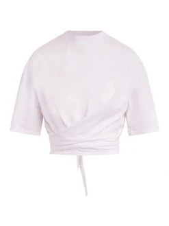 Hudson Jeans Shoulder Pads & Wrap Hem T-Shirt