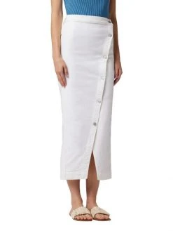 Hudson Jeans Asymmetric Button-Front Denim Pencil Skirt -Hudson Jeans best sale unnamed file 703