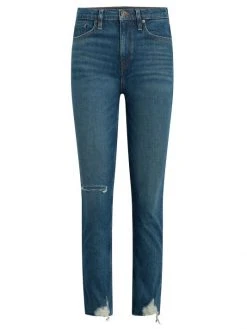 Hudson Jeans Holly High-Rise Distressed Straight Crop Jeans