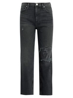 Hudson Jeans Remi High-Rise Distressed Straight Crop Jeans