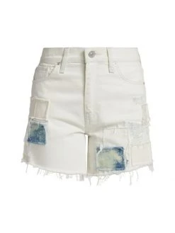 Hudson Jeans Devon High-Rise Patchwork Boyfriend Shorts