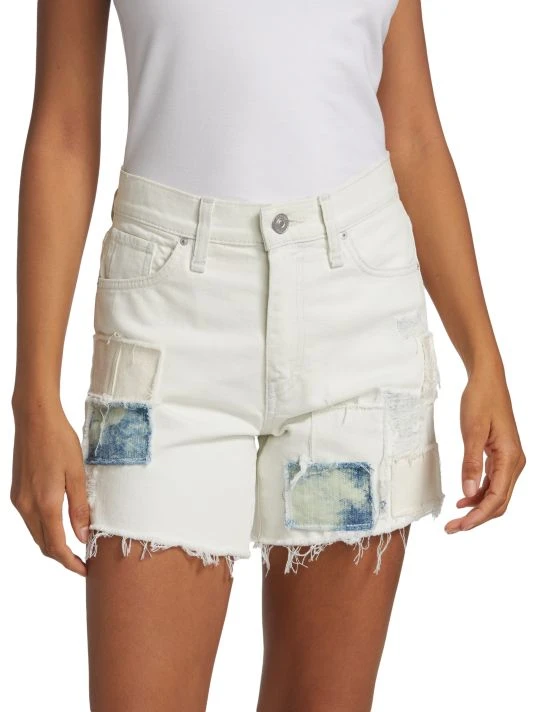 Hudson Jeans Devon High-Rise Patchwork Boyfriend Shorts 5 Hudson Jeans Devon High-Rise Patchwork Boyfriend Shorts - Image 3