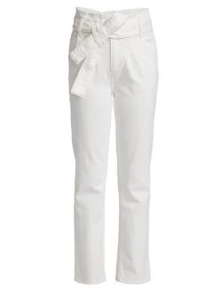 Hudson Jeans Belted High-Rise Paper Bag Denim Pants