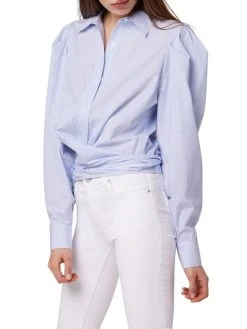 Hudson Jeans Striped Poplin Wrap Shirt -Hudson Jeans best sale unnamed file 992