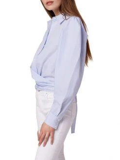 Hudson Jeans Striped Poplin Wrap Shirt -Hudson Jeans best sale unnamed file 993