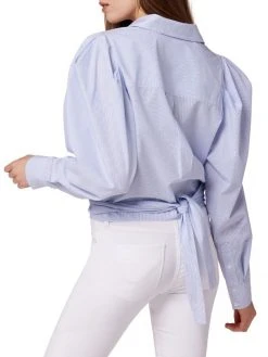 Hudson Jeans Striped Poplin Wrap Shirt -Hudson Jeans best sale unnamed file 994